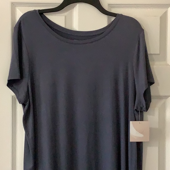 14th & Union Soft and Stretchy Heather Blue Scoop Neck Short Sleeve Tee (New) - Picture 1 of 6